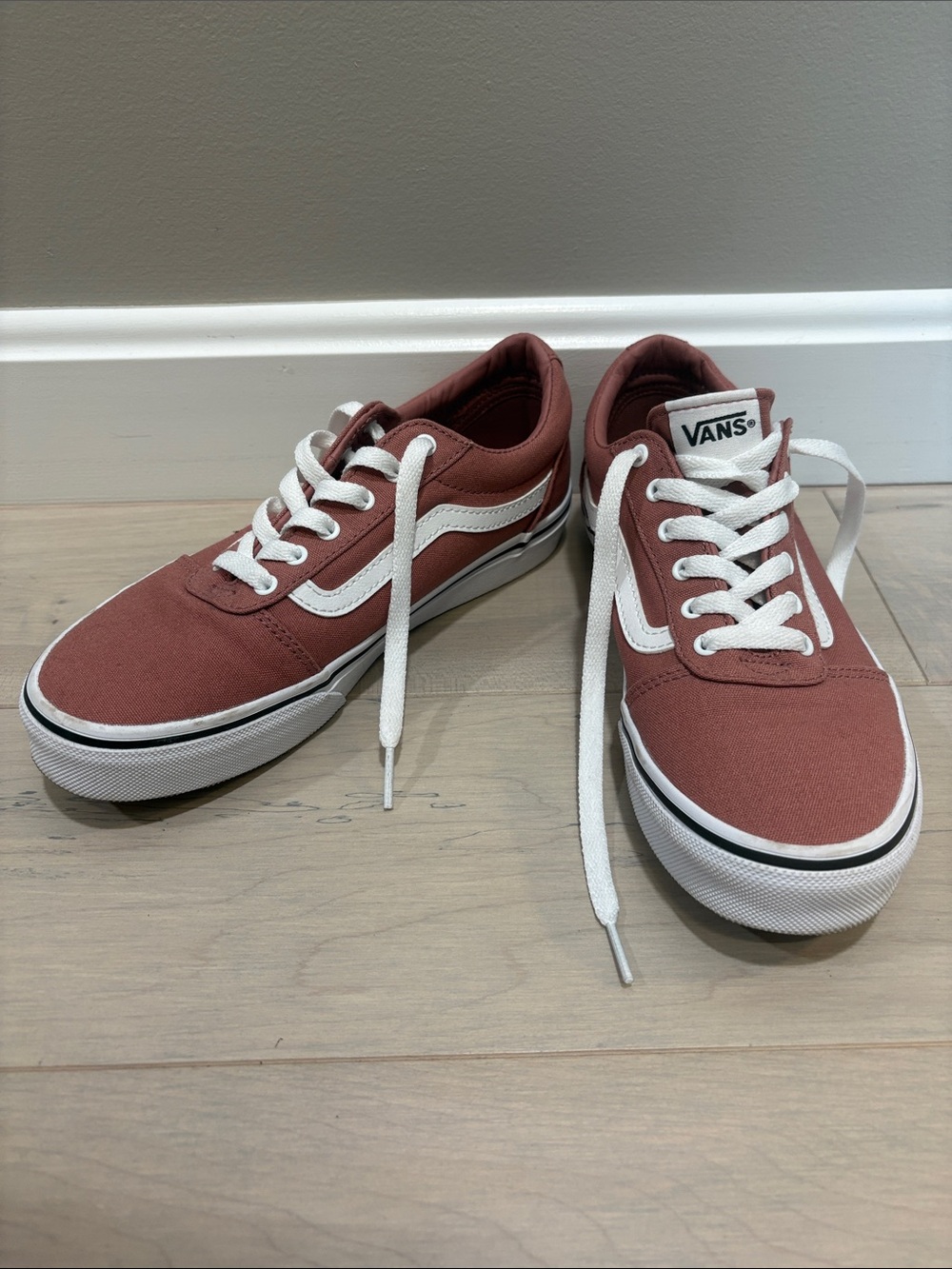 Vans Women’s Old Skool Sneakers in Dusty Rose and White